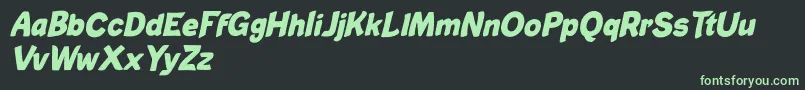 フォントChristopher Done Italic – 黒い背景に緑の文字