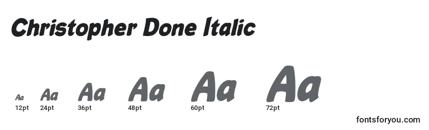 Christopher Done Italic Font Sizes