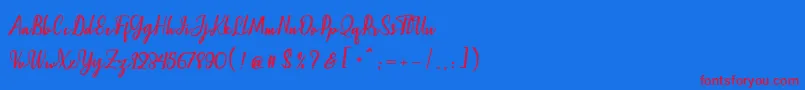 Christopher Font – Red Fonts on Blue Background