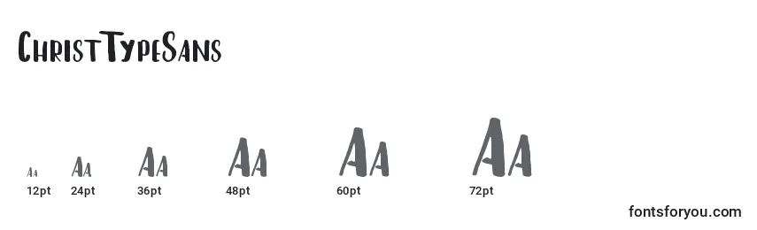 ChristTypeSans Font Sizes