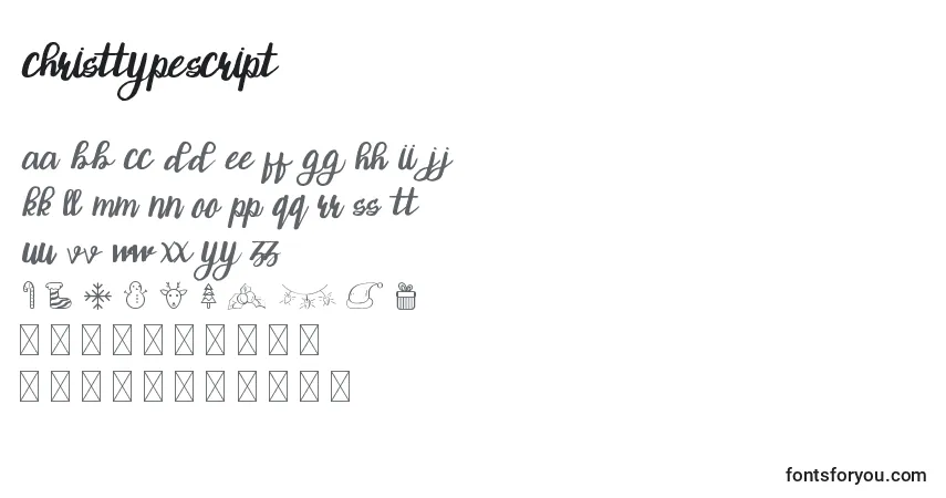 Schriftart ChristTypeScript – Alphabet, Zahlen, spezielle Symbole