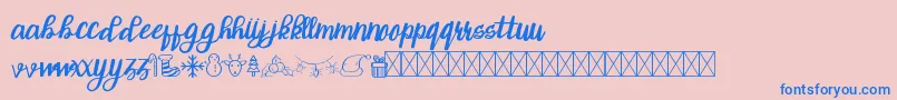 ChristTypeScript Font – Blue Fonts on Pink Background