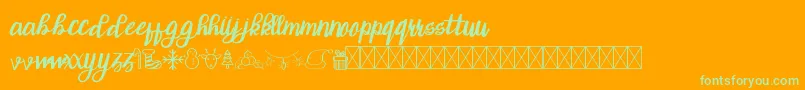 ChristTypeScript Font – Green Fonts on Orange Background