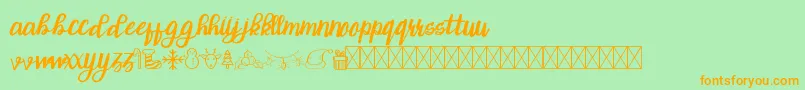 ChristTypeScript Font – Orange Fonts on Green Background