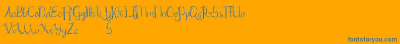 Chrisyard Font – Blue Fonts on Orange Background
