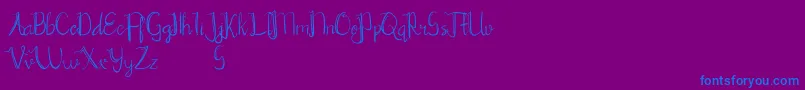 Chrisyard Font – Blue Fonts on Purple Background