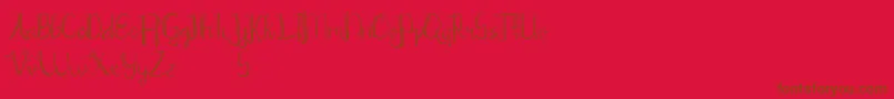 Czcionka Chrisyard – brązowe czcionki na czerwonym tle