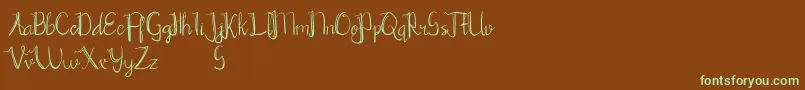 Chrisyard Font – Green Fonts on Brown Background