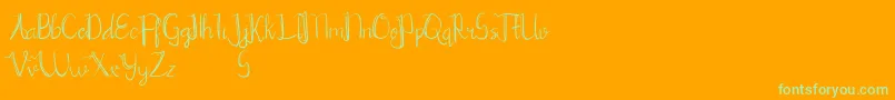 Chrisyard Font – Green Fonts on Orange Background