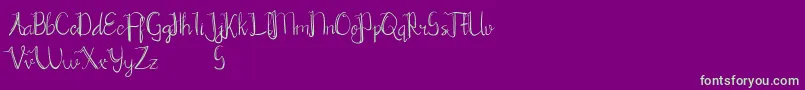 Chrisyard Font – Green Fonts on Purple Background