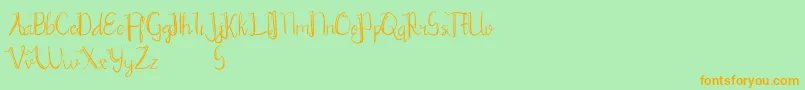 Chrisyard-Schriftart – Orangefarbene Schriften auf grünem Hintergrund