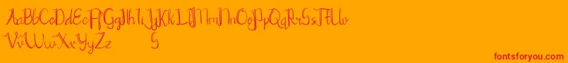 フォントChrisyard – オレンジの背景に赤い文字