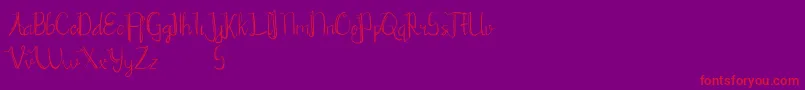 Chrisyard-Schriftart – Rote Schriften auf violettem Hintergrund