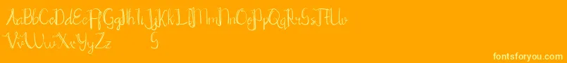 Chrisyard Font – Yellow Fonts on Orange Background