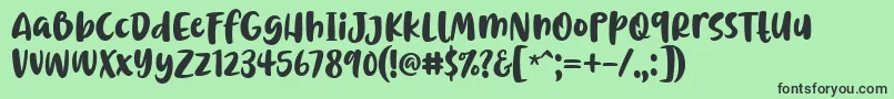 Chrisye Font by 7NTypes-Schriftart – Schwarze Schriften auf grünem Hintergrund