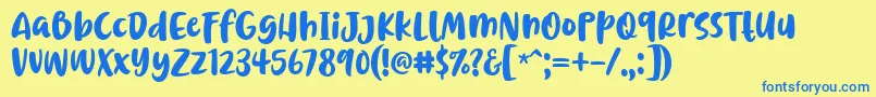 Czcionka Chrisye Font by 7NTypes – niebieskie czcionki na żółtym tle
