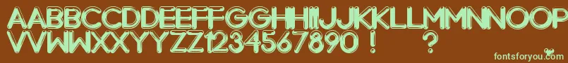 フォントChrome Normal – 緑色の文字が茶色の背景にあります。