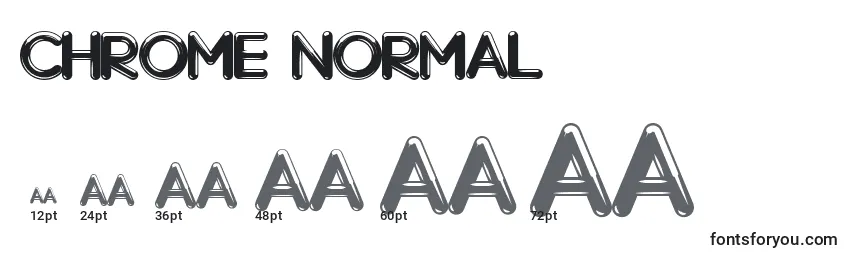 Размеры шрифта Chrome Normal