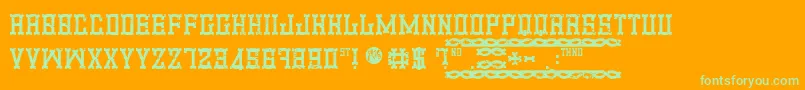 Promotion Font – Green Fonts on Orange Background