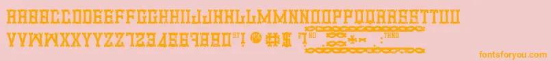 Promotion Font – Orange Fonts on Pink Background