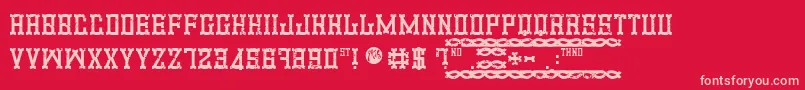 Promotion Font – Pink Fonts on Red Background