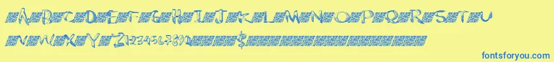 Czcionka Chromest – niebieskie czcionki na żółtym tle