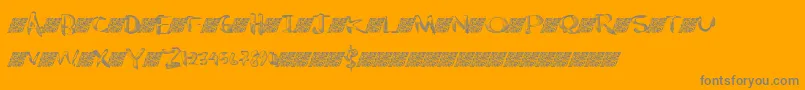 Chromest-Schriftart – Graue Schriften auf orangefarbenem Hintergrund