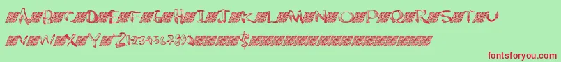 Chromest-Schriftart – Rote Schriften auf grünem Hintergrund