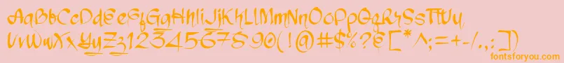 Chronic System Font – Orange Fonts on Pink Background