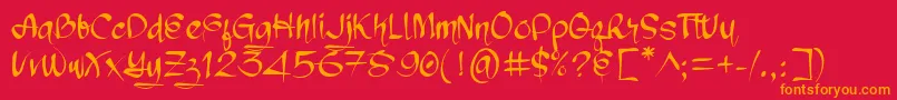 Chronic System Font – Orange Fonts on Red Background