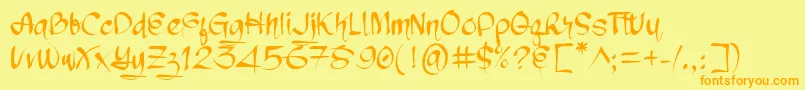 Chronic System Font – Orange Fonts on Yellow Background