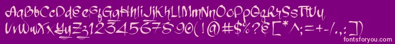 Chronic System Font – Pink Fonts on Purple Background