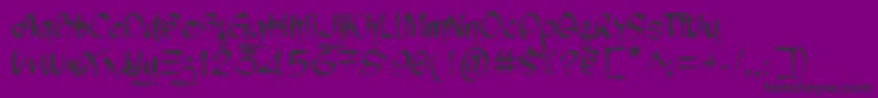フォントChronic System – 紫の背景に黒い文字