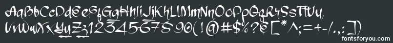 Шрифт Chronic System – белые шрифты на чёрном фоне