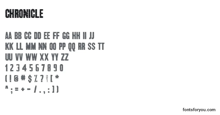 Schriftart Chronicle (123433) – Alphabet, Zahlen, spezielle Symbole