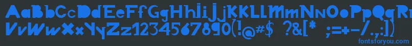 Chronodue Font – Blue Fonts on Black Background
