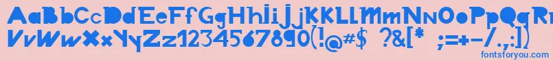 フォントChronodue – ピンクの背景に青い文字