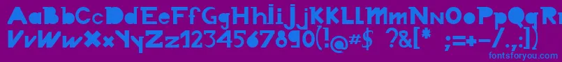 Chronodue Font – Blue Fonts on Purple Background