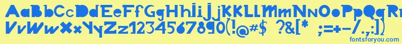 Chronodue Font – Blue Fonts on Yellow Background