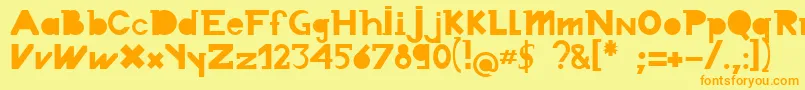 Chronodue Font – Orange Fonts on Yellow Background