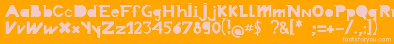 Chronodue Font – Pink Fonts on Orange Background