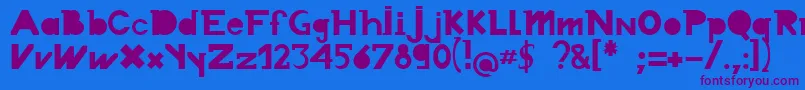 Chronodue Font – Purple Fonts on Blue Background