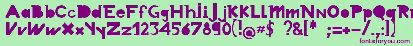 Chronodue Font – Purple Fonts on Green Background