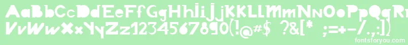 フォントChronodue – 緑の背景に白い文字