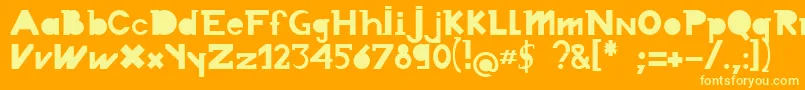 Chronodue Font – Yellow Fonts on Orange Background