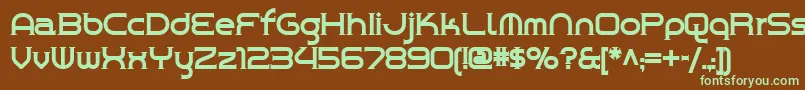 フォントCHROY    – 緑色の文字が茶色の背景にあります。