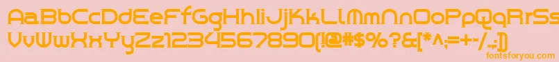 フォントCHROY    – オレンジの文字がピンクの背景にあります。