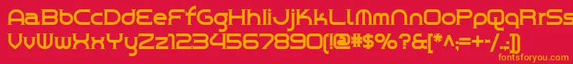 フォントCHROY    – 赤い背景にオレンジの文字