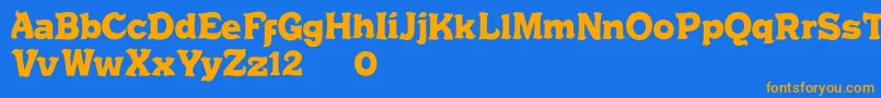 Chrusty Rock d Font – Orange Fonts on Blue Background