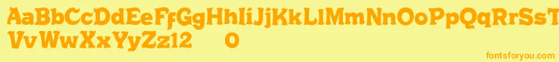 Chrusty Rock d Font – Orange Fonts on Yellow Background
